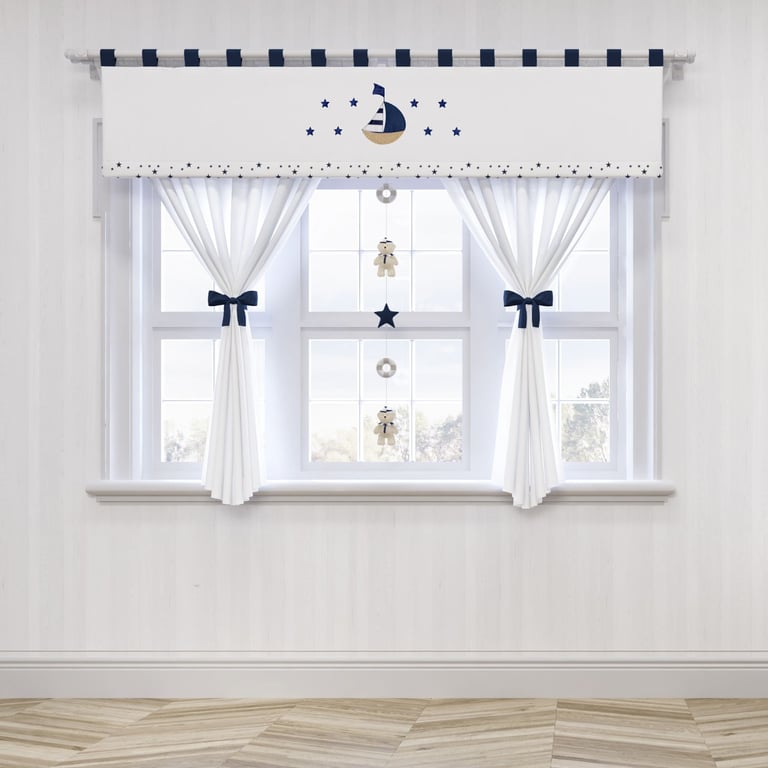 Cortina Urso Marinheiro Azul 1,50m