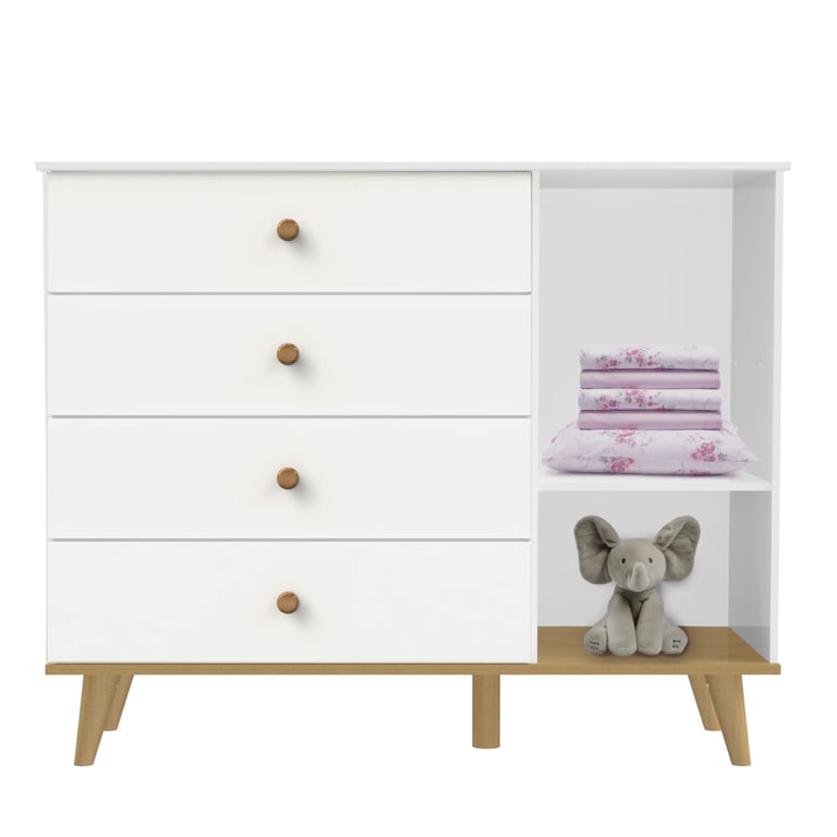 Cômoda Infantil Branco com Porta Ludi Retrô — vista alternativa