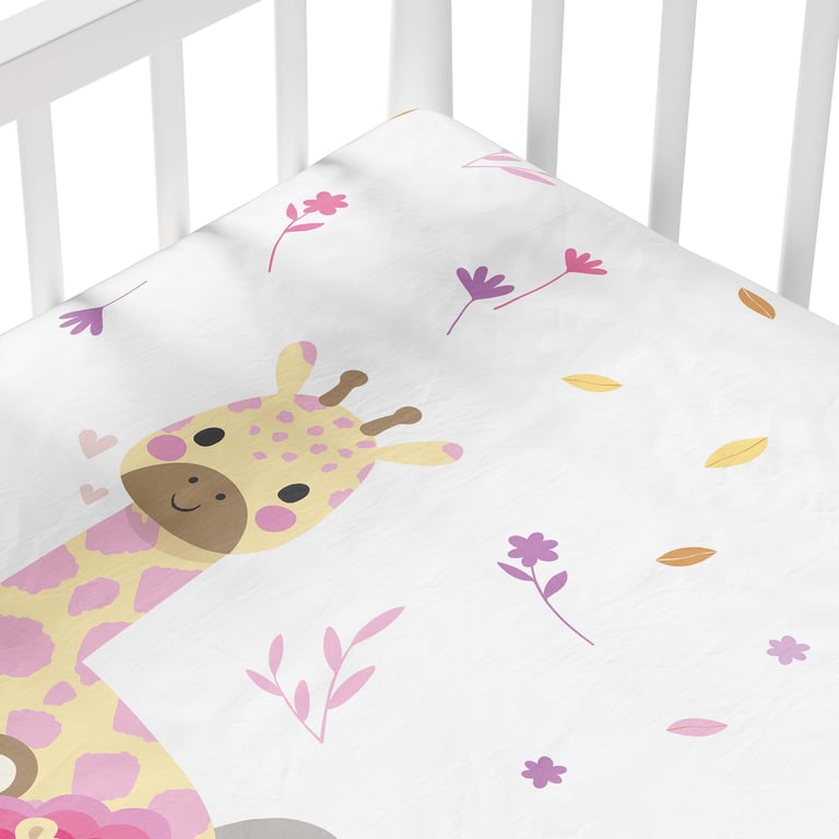 Lençol Berço com Elástico Animais Selva Baby