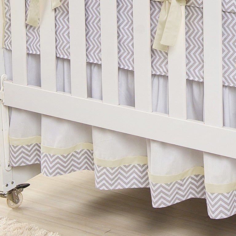 Saia de Berço Chevron Bege