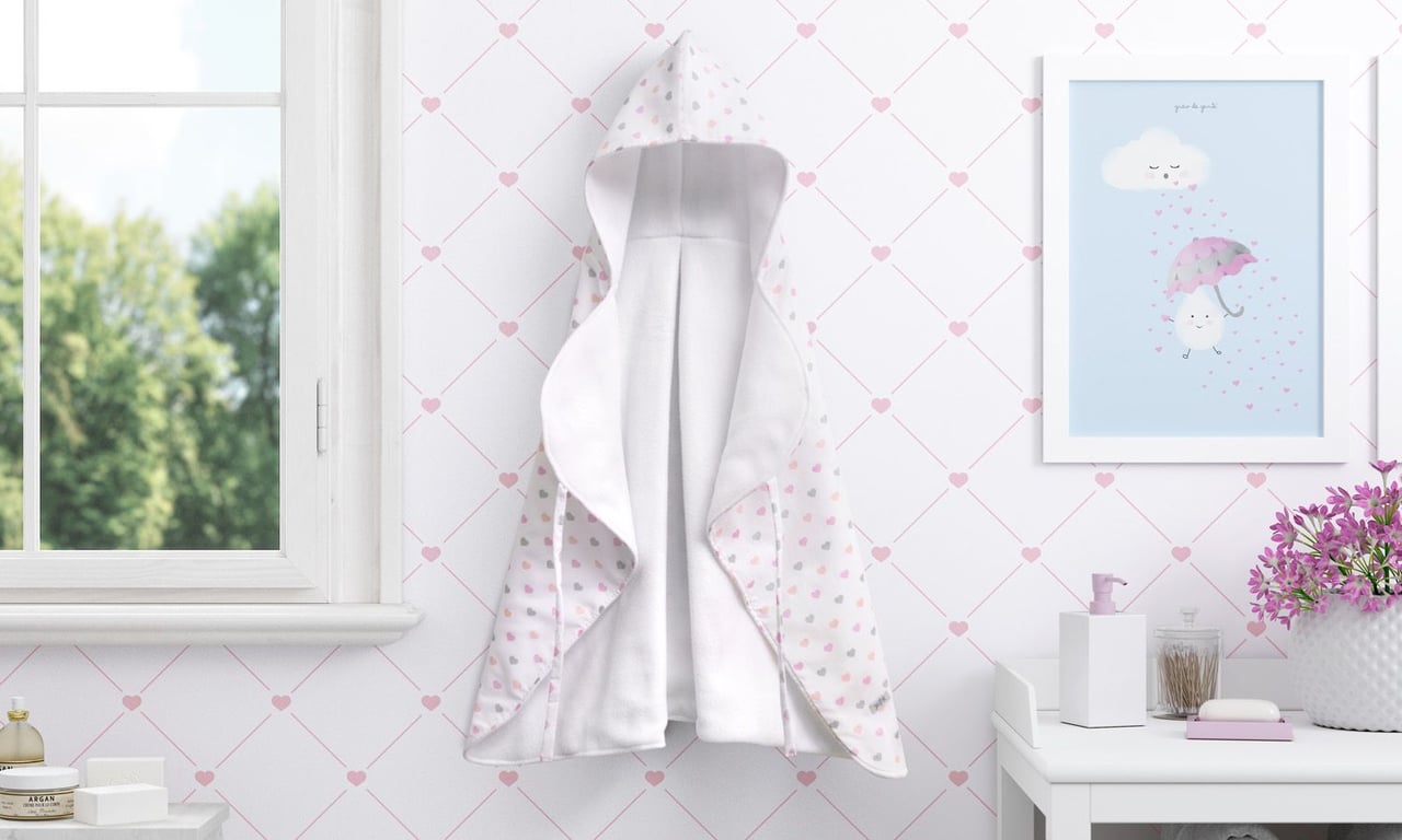 Manta com Capuz Corações 90cm — vista alternativa