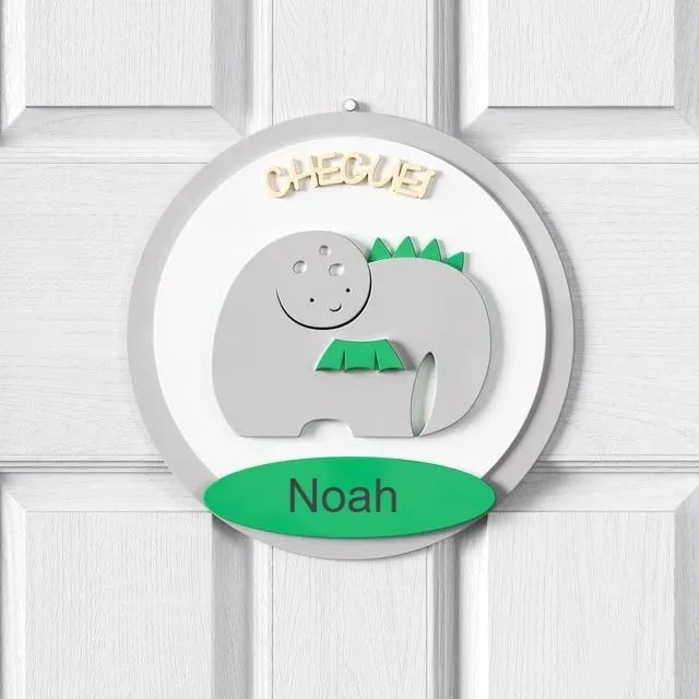 Porta Maternidade Personalizado Amiguinho Dino Lelo - Noah