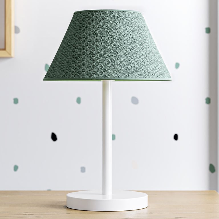 Abajur Simples Tricot Colmeia Verde Malva