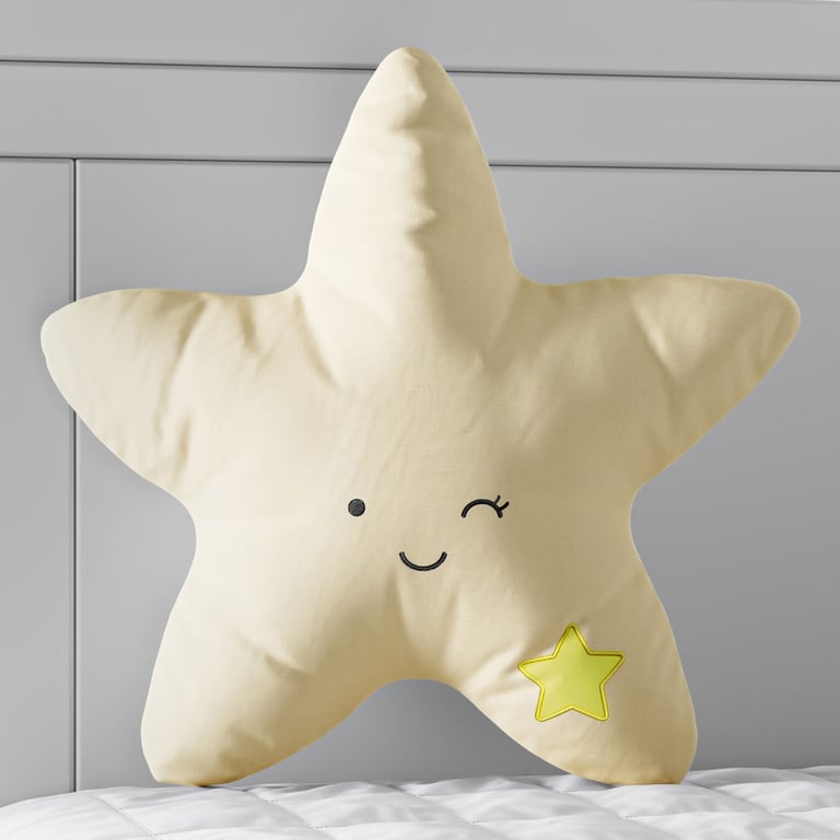 Almofada Amiguinha Estrela Amarelo e Rosa 30cm