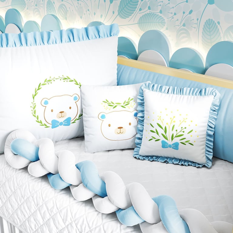 Kit Berço Trança Ursinho Lorde Azul — vista alternativa