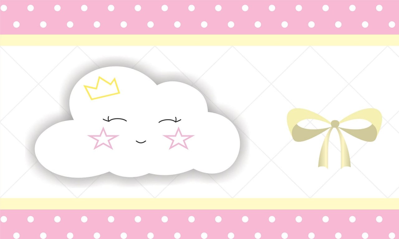 Faixa Adesiva de Parede Nuvem Rosa