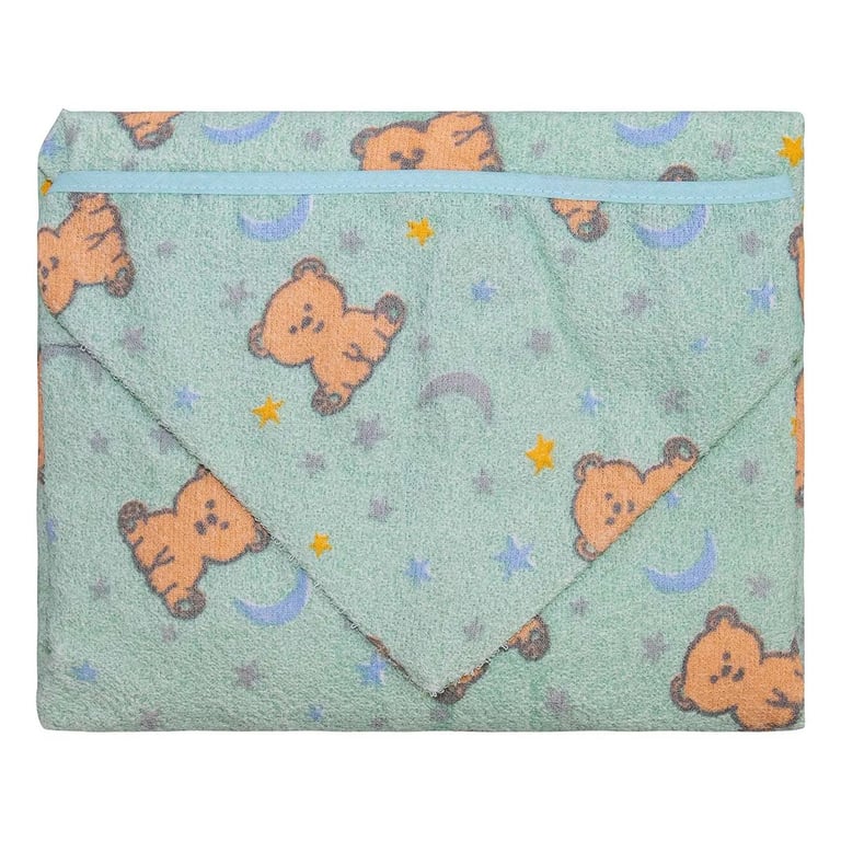 Toalha de Banho Incomfral Bercinho com Capuz Ursinho Verde