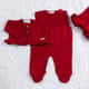 Saída Maternidade Tricot Casaquinho Vermelho Maçã do Amor 03 Peças - imagem 2