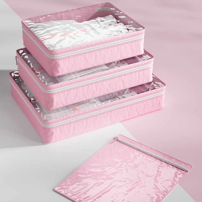 Kit Organizador de Mala Rosa