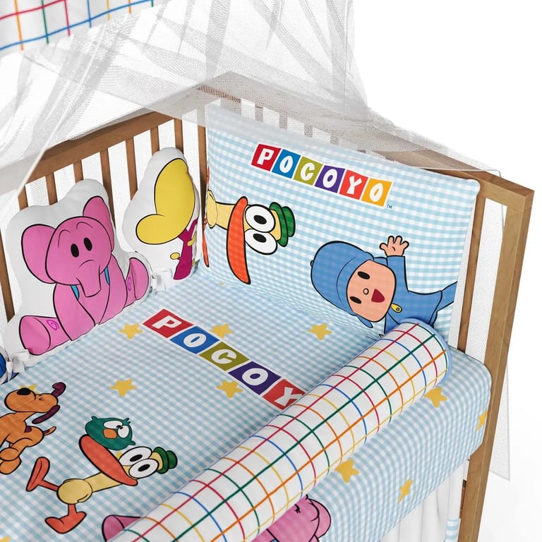 Rolinho Protetor de Berço Pocoyo Xadrez