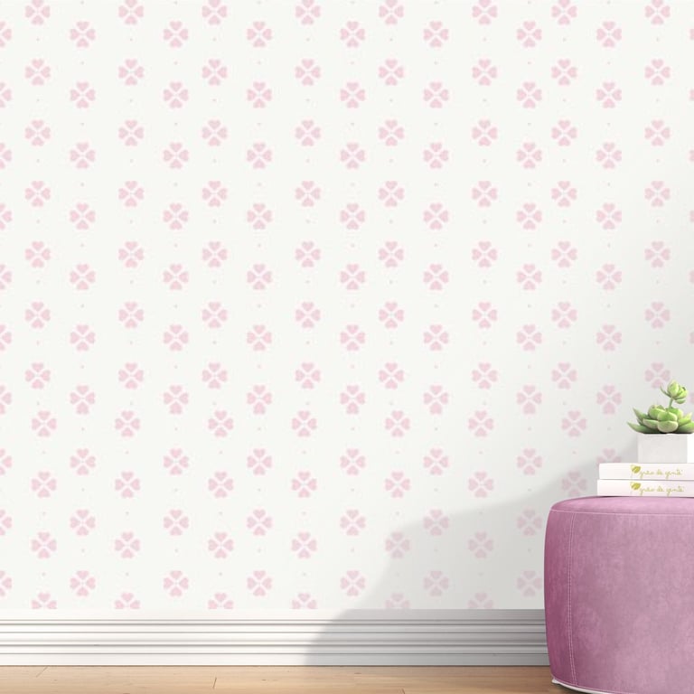 Papel de Parede Trevo Cor de Rosa 3m