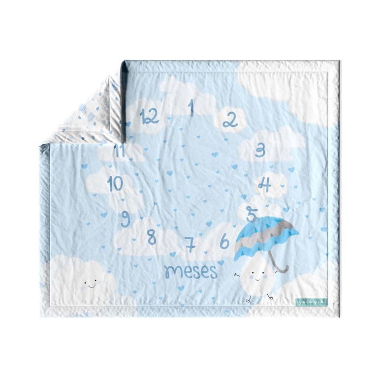 Tapete Mesversário Chuva de Amor Azul — vista alternativa