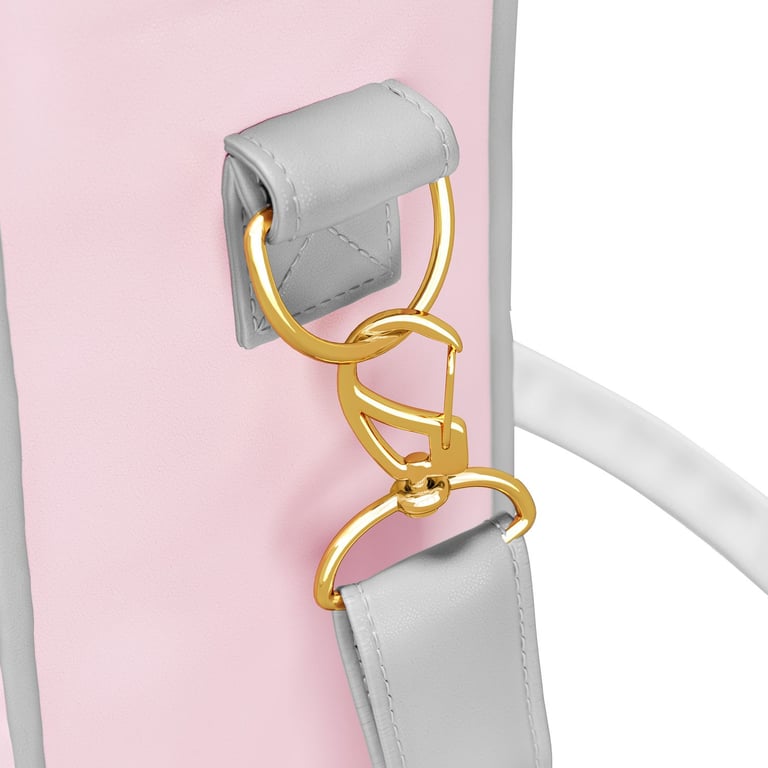 Bolsa Maternidade Tote Coração Rosa e Cinza 37cm — vista alternativa