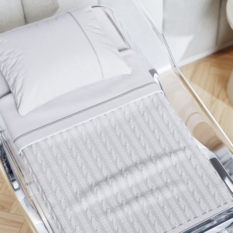 Manta Tricot Trança Berço Maternidade Rosa 85cm