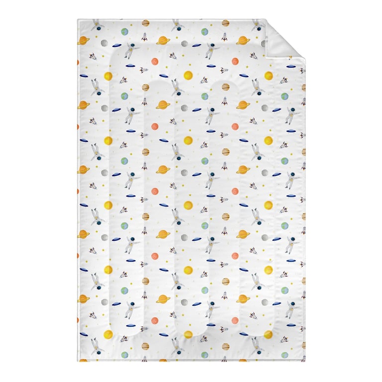 Edredom Infantil Solteiro Astronauta Branco — vista alternativa