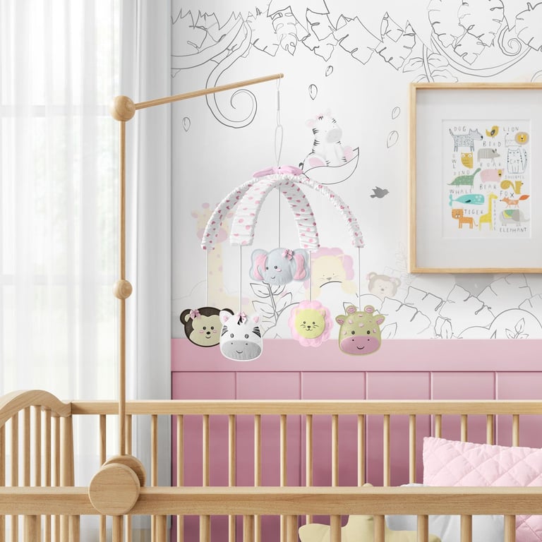 Móbile Amiguinhos Safári Poá Bege — vista alternativa