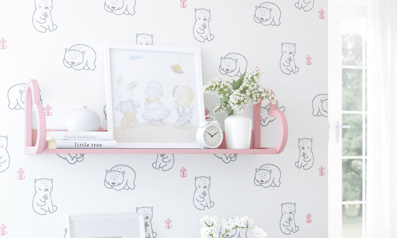 Prateleira para Livros Coração Rosa