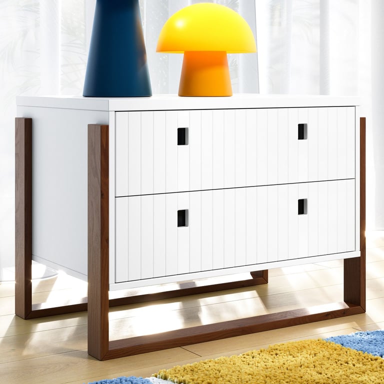 Mesa de Cabeceira Infantil Branco Dominó