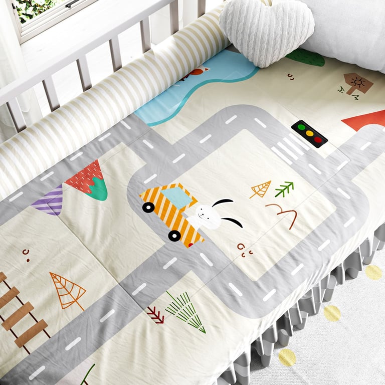 Edredom de Berço de Brincar Passeio Azul