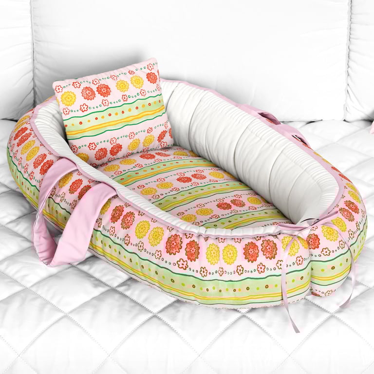 Ninho para Bebê Redutor de Berço Floral Étnico 80cm