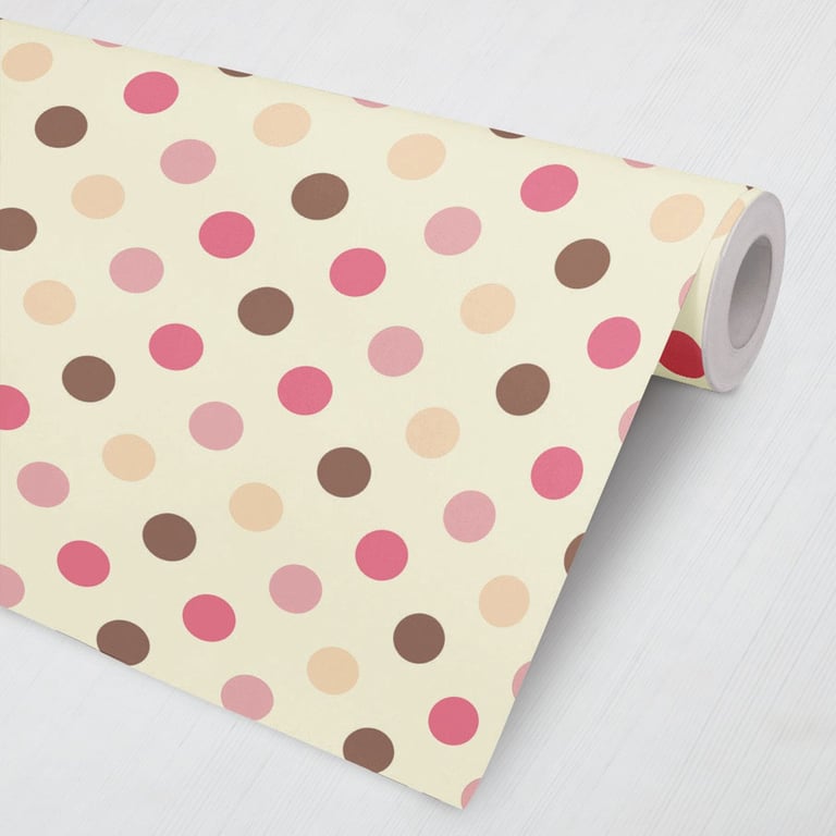 Papel de Parede Poá Rosa, Pink, Vinho e Laranja 3M