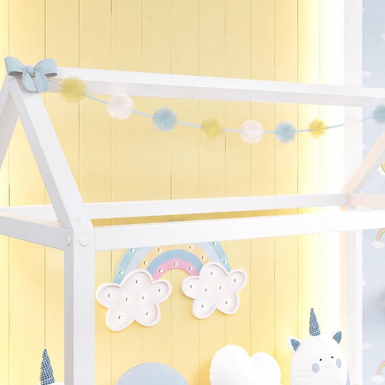 Varal de Cama Bolinhas de Tule Amiguinhas Unicórnio 1,60m