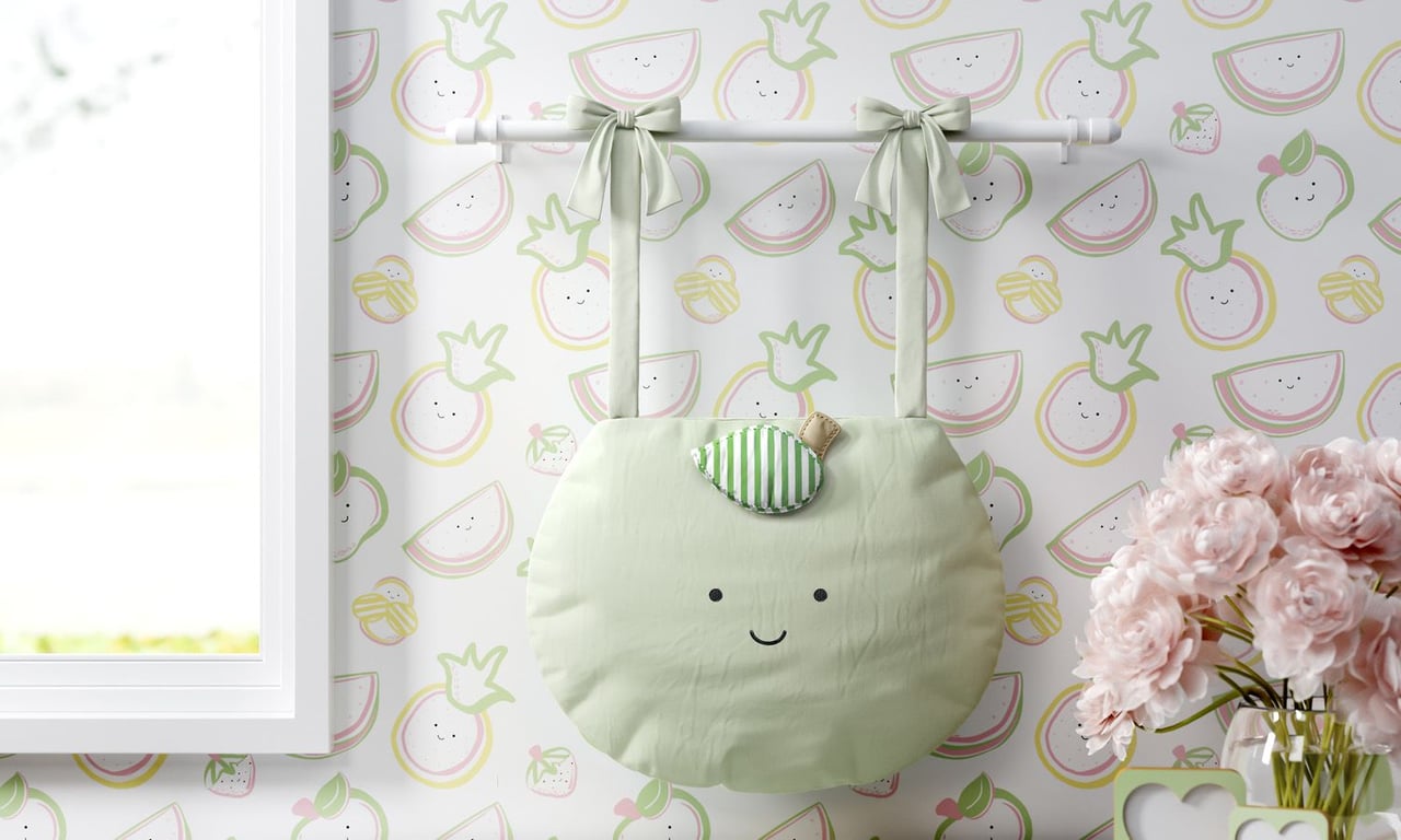 Porta Fraldas Varão Amiguinhos Abacaxi e Maçã Verde — vista alternativa