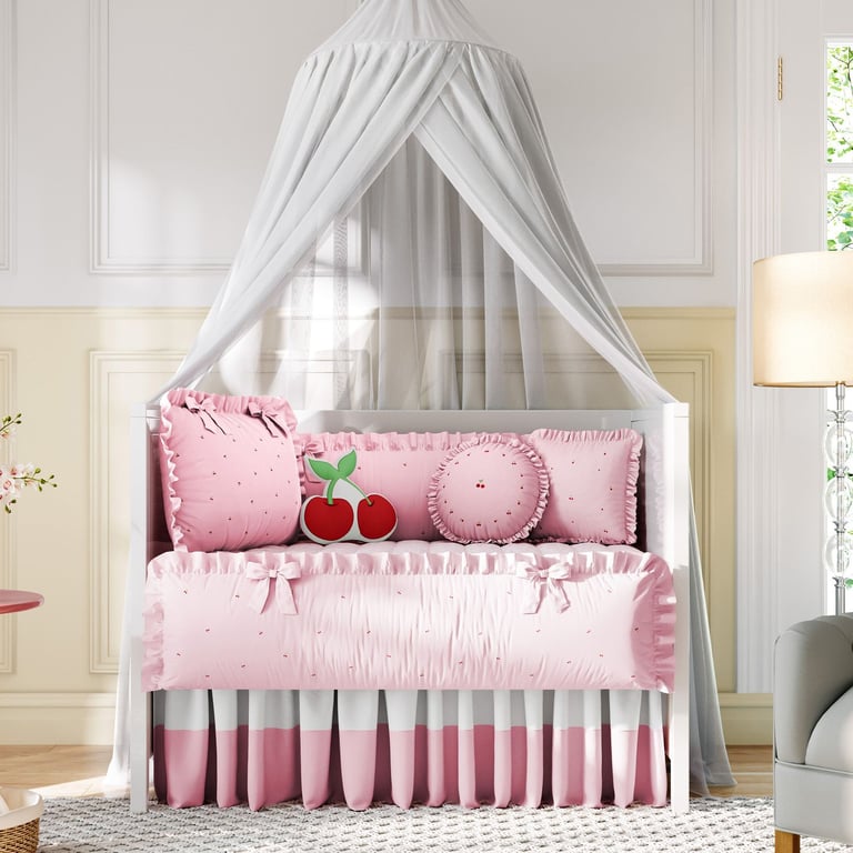 Kit Berço Cerejinhas Rosa — vista alternativa