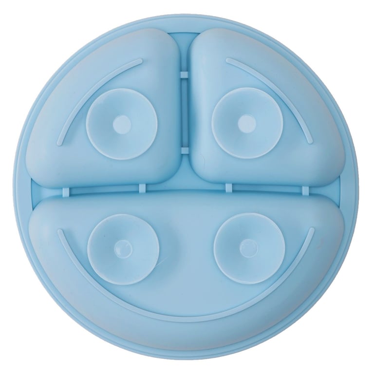 Pratinho de Silicone com Divisórias e Ventosa Azul — vista alternativa