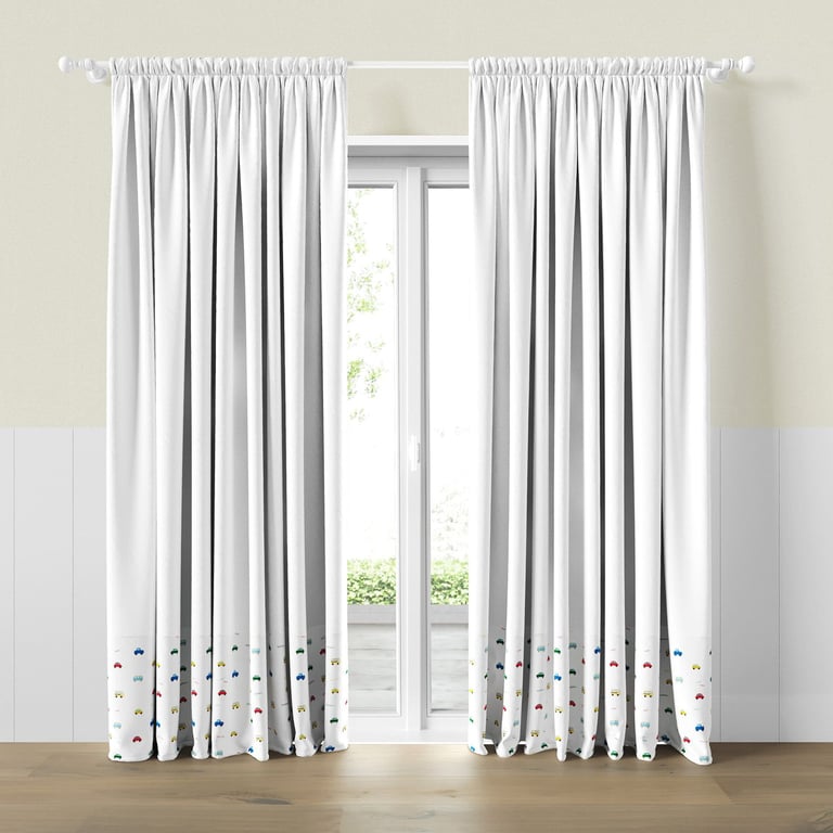 Cortina Infantil e Bebê Carrinhos Coloridos