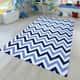 Tapete Retangular Zig Zag Azul 1,50m - imagem 5