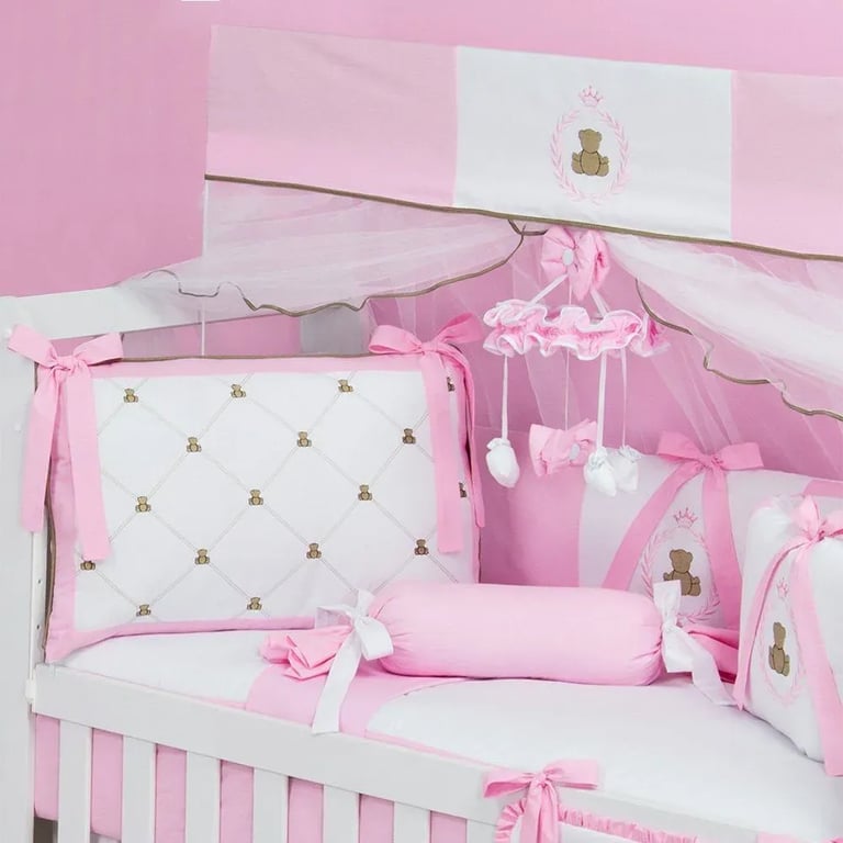 Kit Berço Teddy Rosa