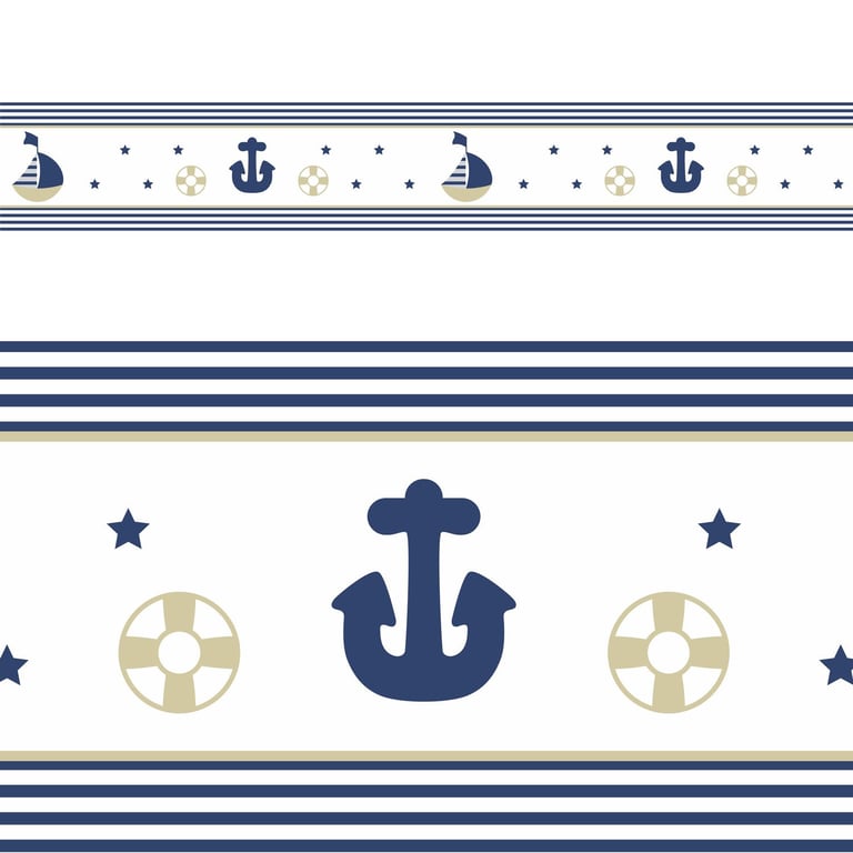 Faixa Adesiva de Parede Urso Marinheiro Azul