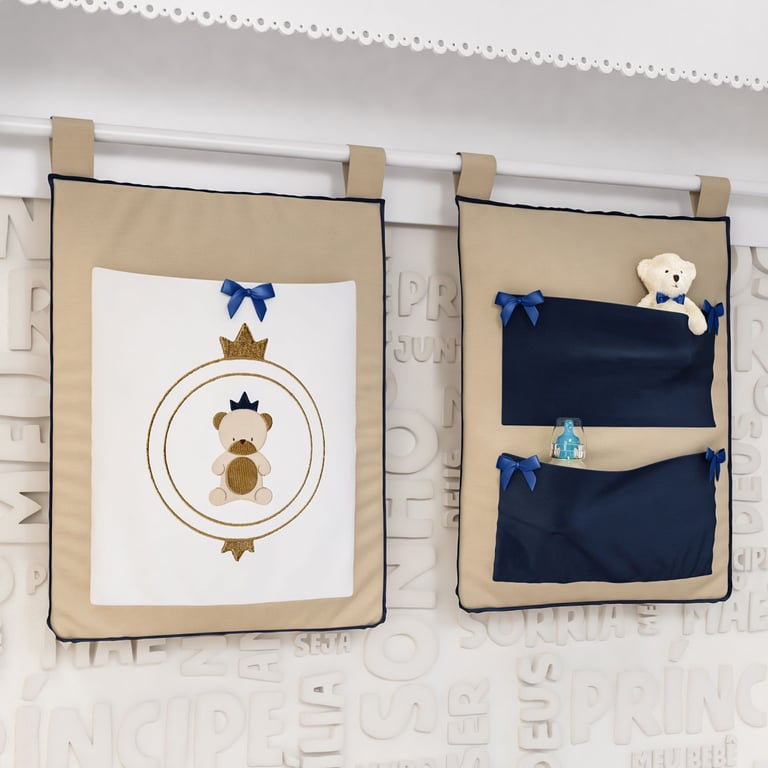 Porta Fraldas Varão Urso Teddy Realeza