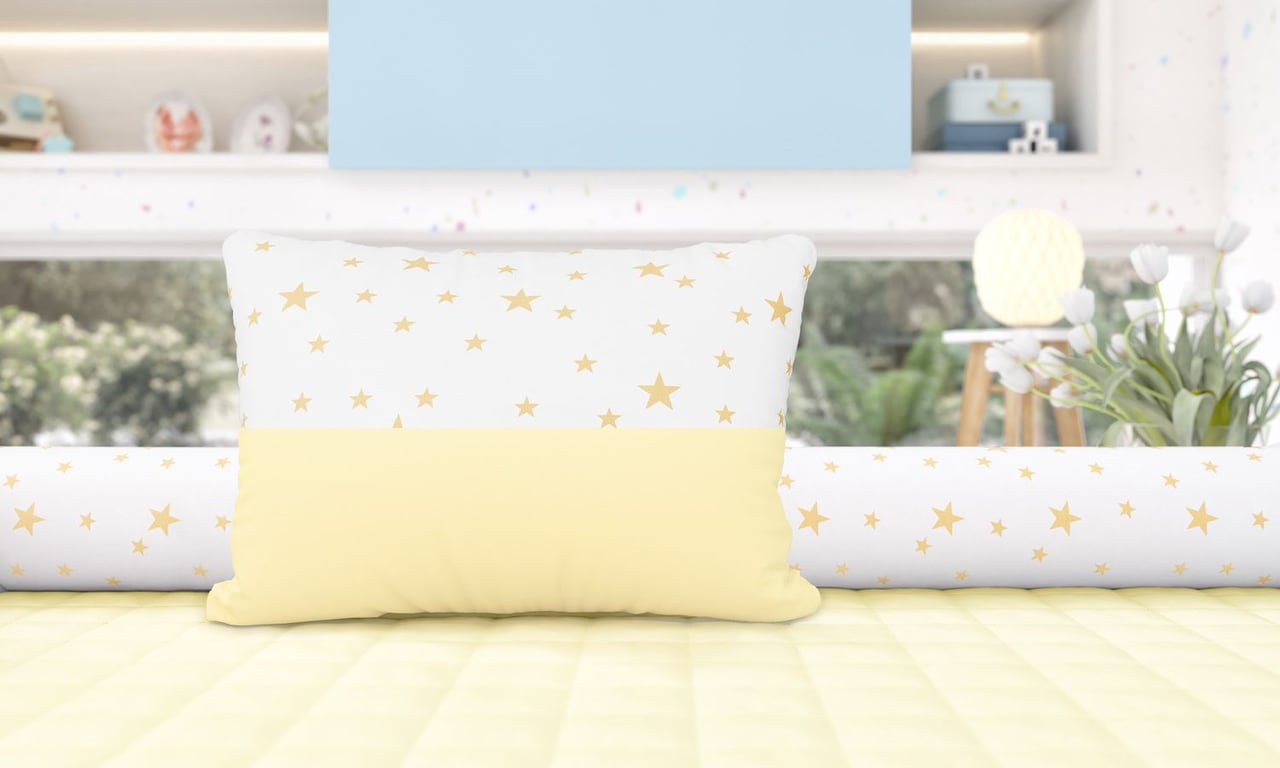 Almofada Estrelinhas Amarelo 43cm