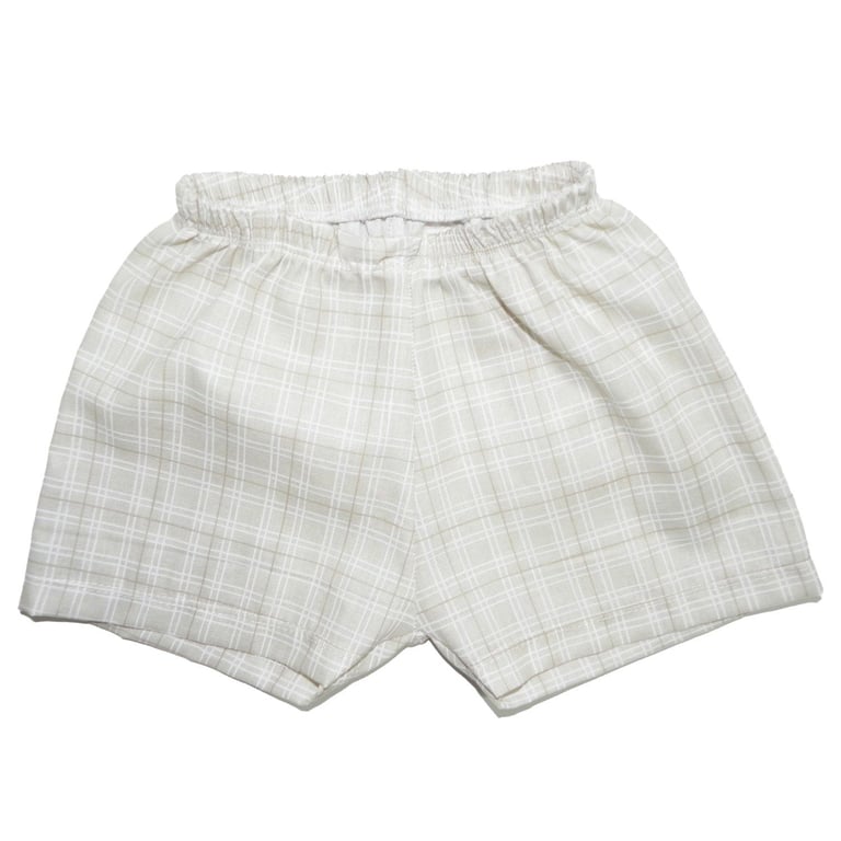 Conjunto Regata Branco e Short Xadrez Verde 6 a 9 Meses — vista alternativa
