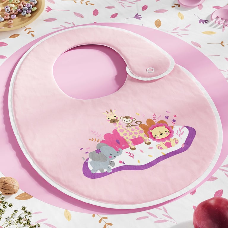 Babador Amiguinhas Selva Baby Rosa