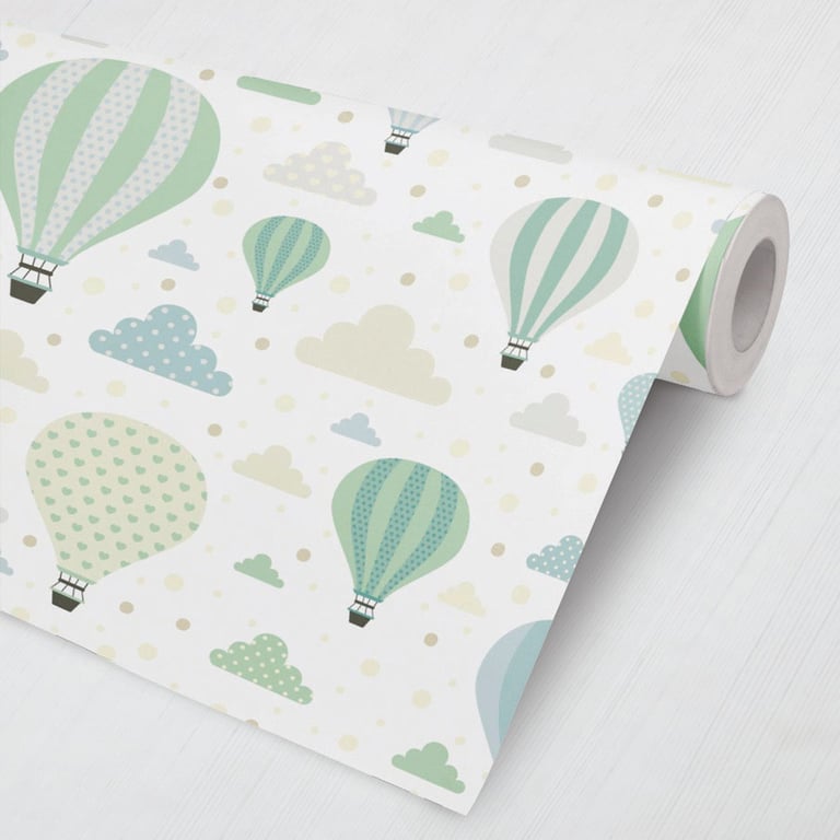 Papel de Parede Balões e Nuvens Colorido 3M