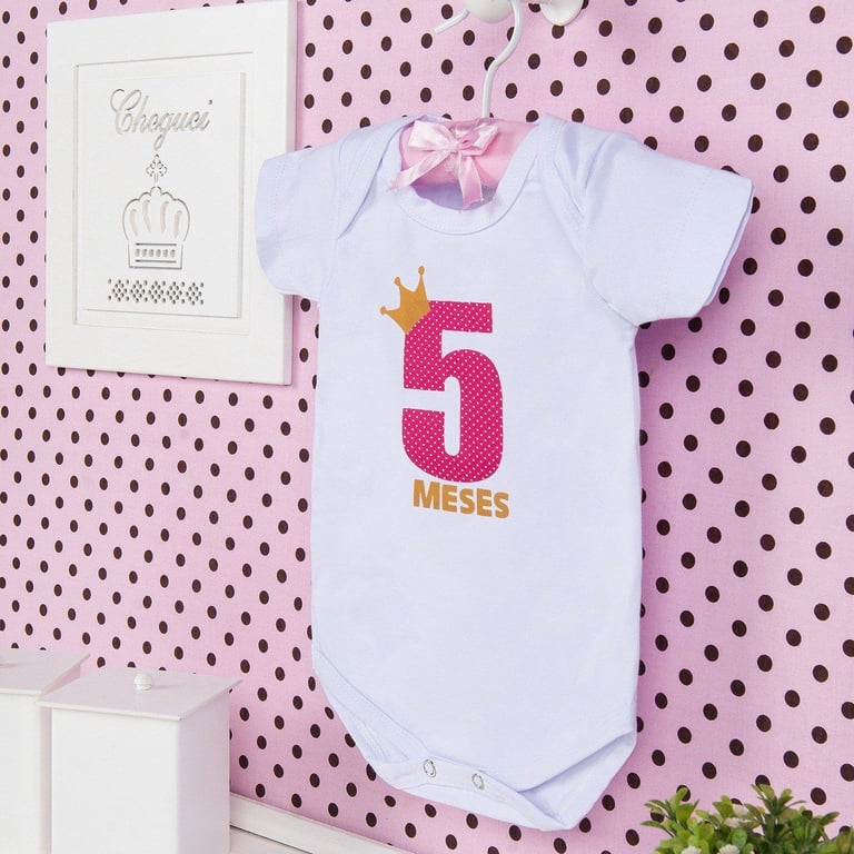 Body Mesversário Rosa - 5 Meses