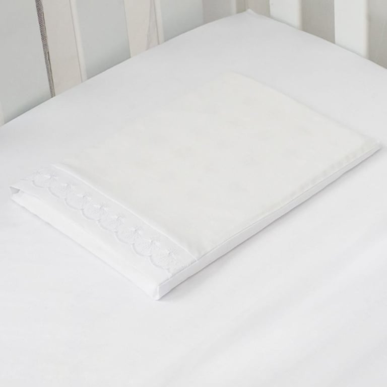 Fronha Bebê de Malha Branca com Vira Percal