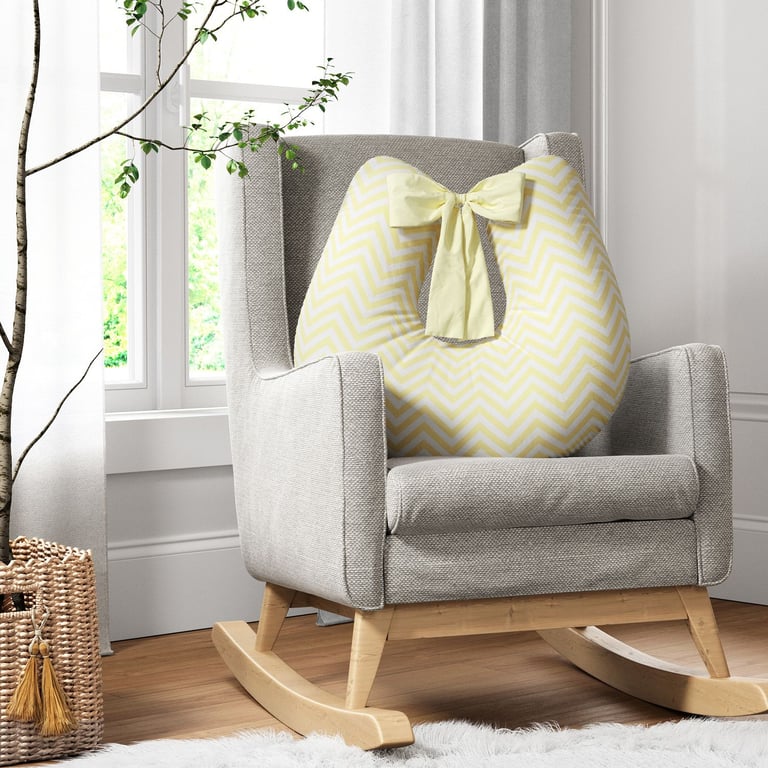 Almofada Amamentação Chevron Azul com Laço — vista alternativa