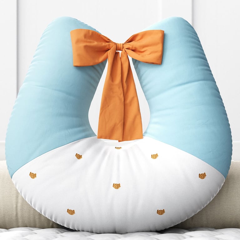 Almofada Amamentação Raposinha Azul e Amarelo