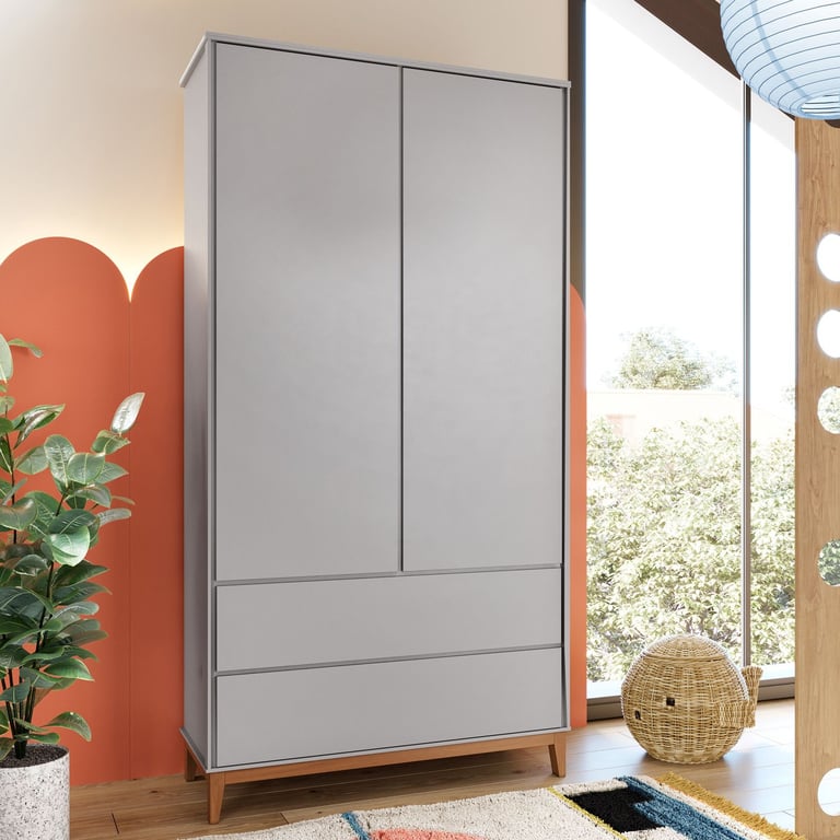 Guarda Roupa Infantil Branco 2 Portas Nordic