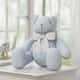Urso Azul Listrado com Laço Branco 34cm - imagem 1