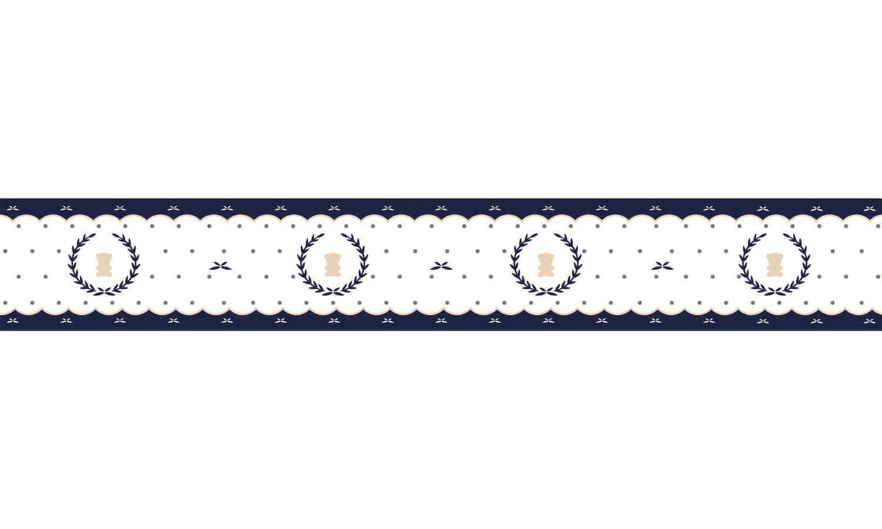 Faixa Adesiva de Parede Urso Luxo Azul Marinho — vista alternativa