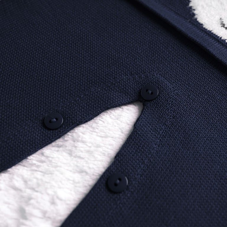 Macacão Tricot Jacquard Raposa Feliz Azul Marinho — vista alternativa