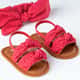 Sandália de Bebê com Faixa de Cabelo Nózinho Poá Vermelho Tam 18 - imagem 2