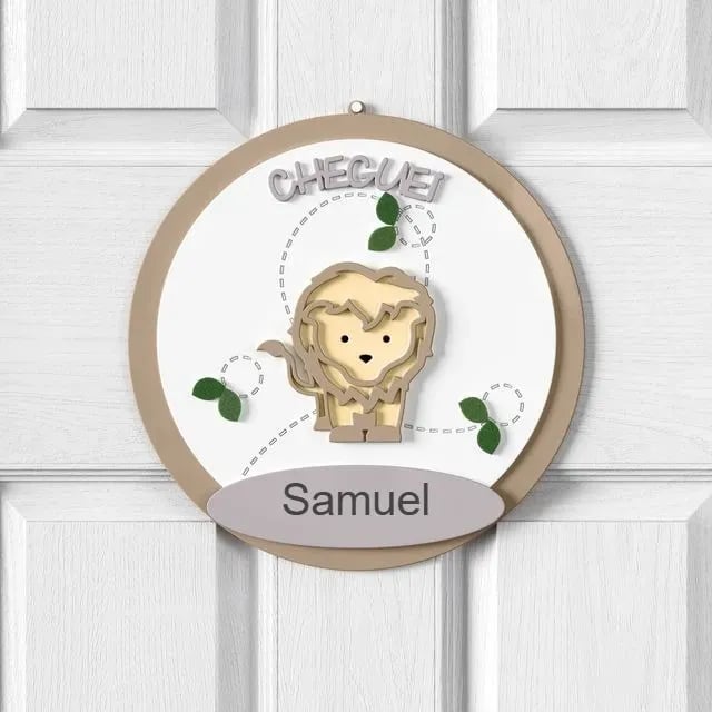Porta Maternidade Personalizado Safári Baby - Samuel