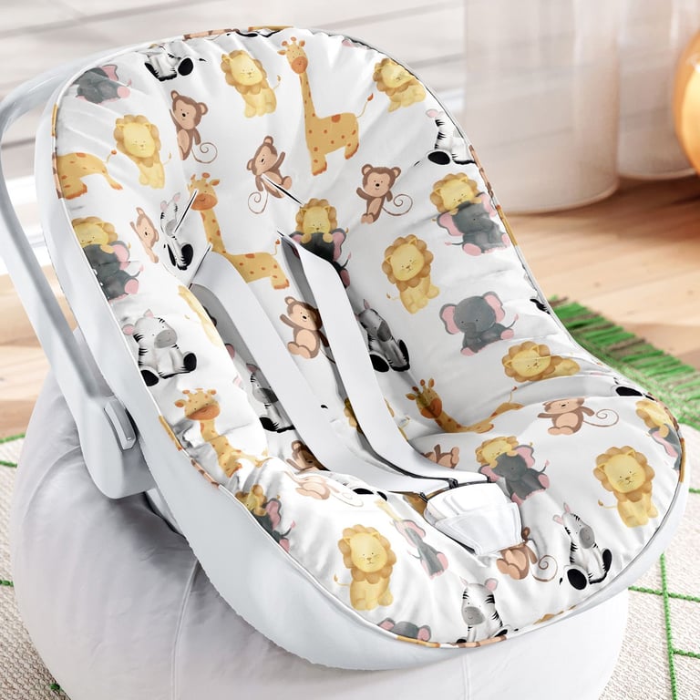 Capa de Carrinho com Protetor de Cinto Safári Aquarela