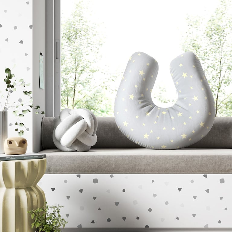 Almofada Amamentação Estrelinha Cinza e Amarelo — vista alternativa